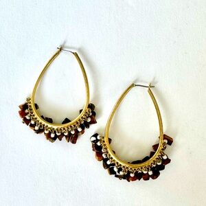 Kenneth Cole Reaction Beaded Hoop Earrings - EUC